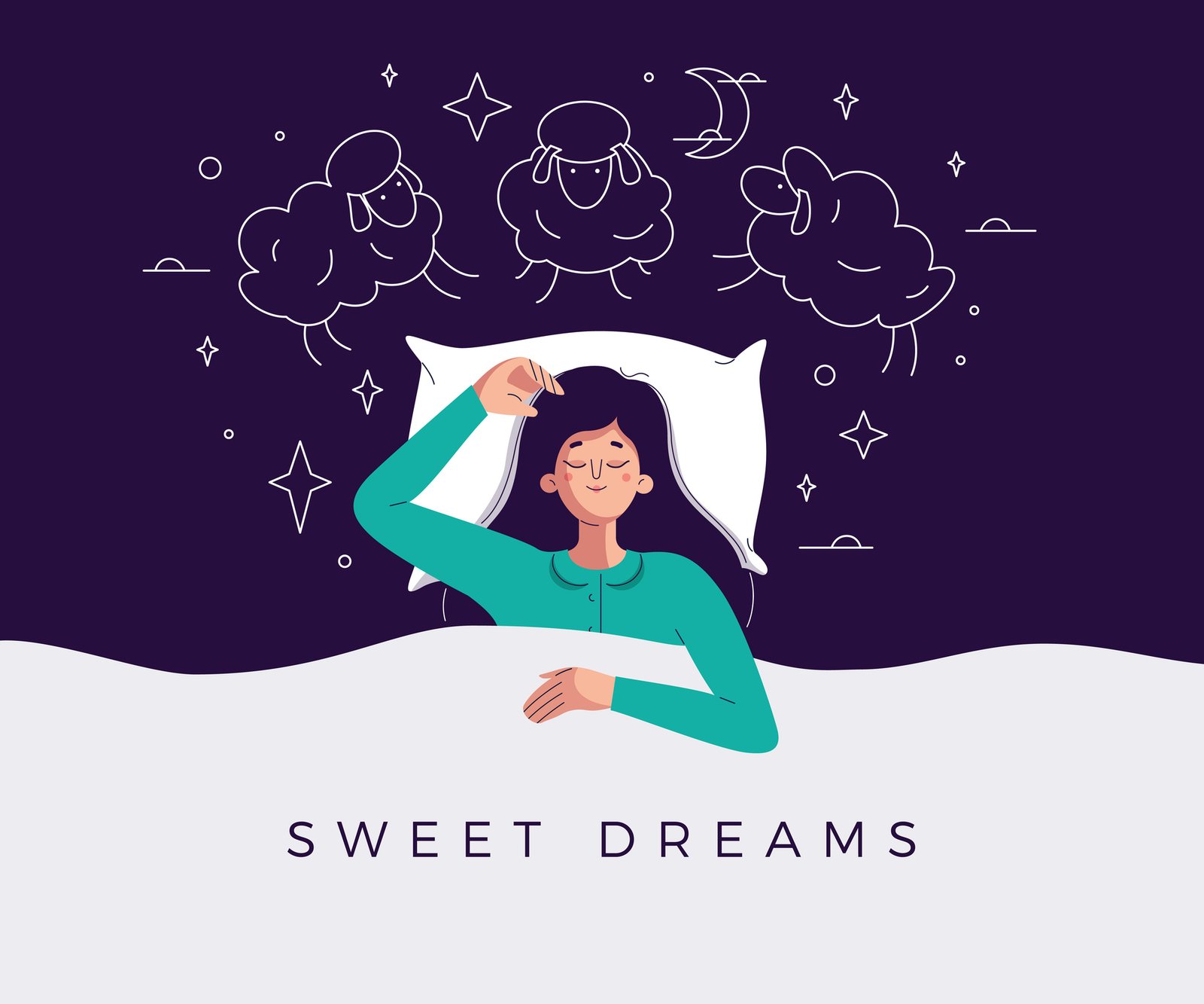 Illustration of a person sleeping peacefully
